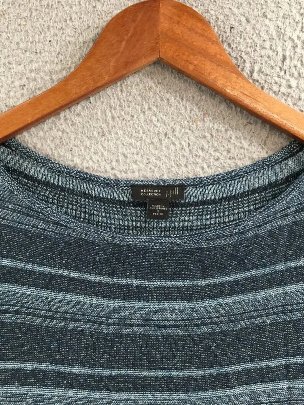 J. Jill Tunic Top Womens Small Petite Long Sleeve Casual Knit Striped Multicolor - Picture 6 of 8